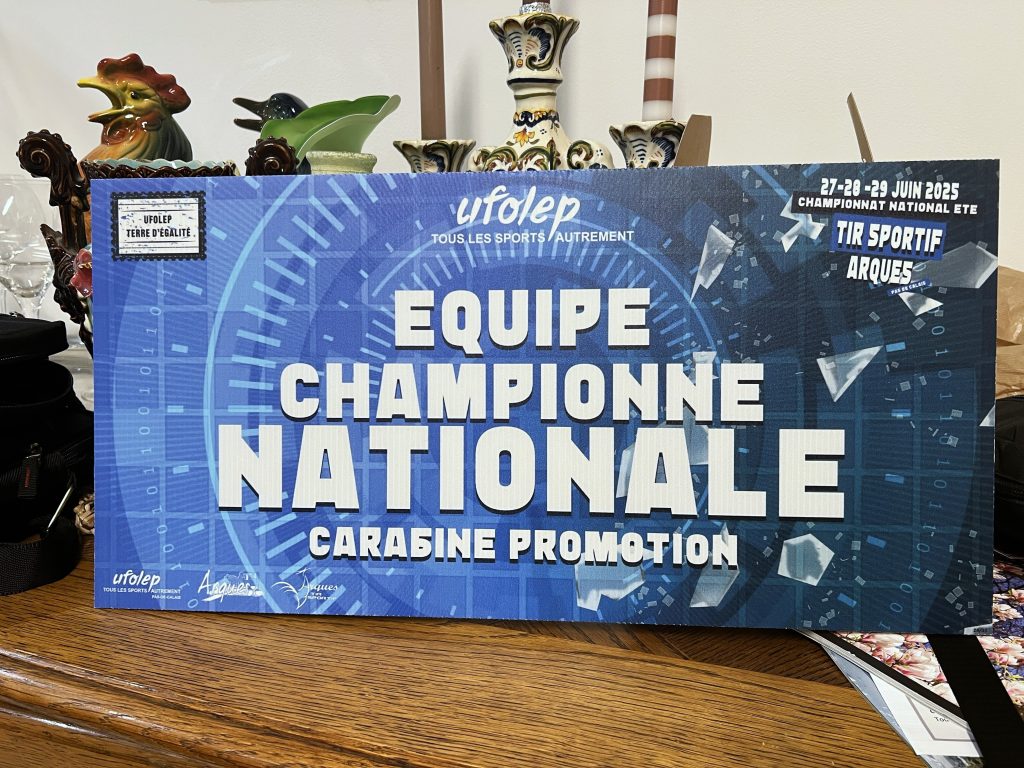 Pancarte équipe championne nationale 2025